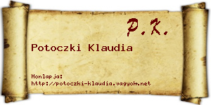 Potoczki Klaudia névjegykártya